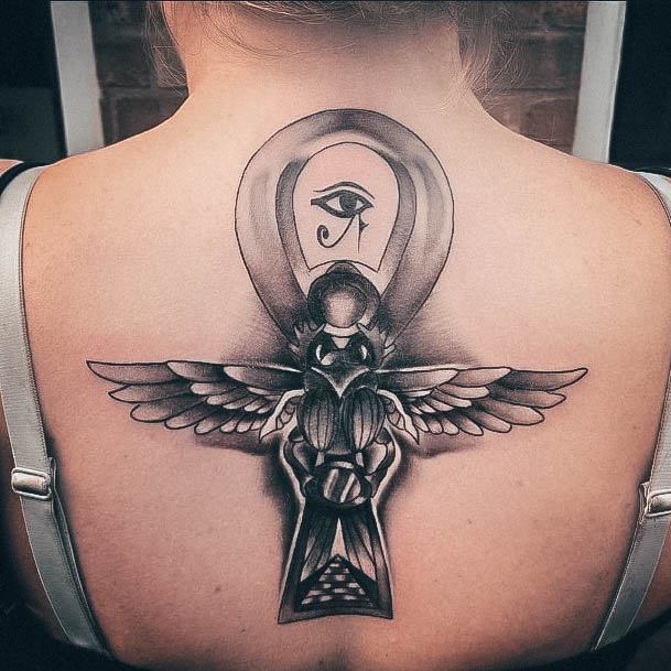 Feminine Ankh Tattoo Designs For Women