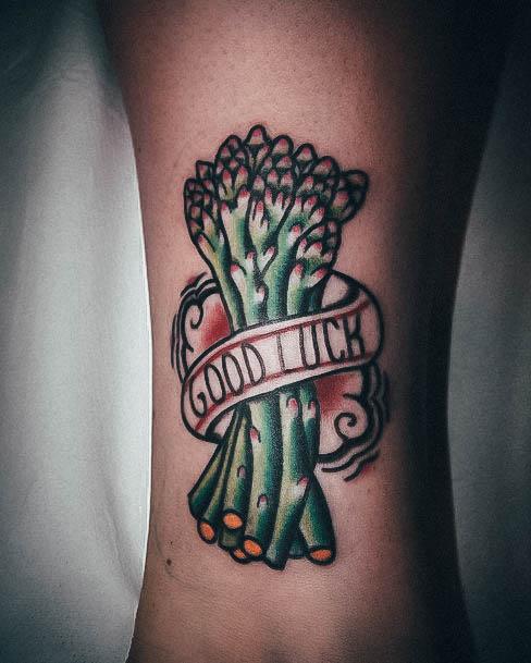 Feminine Asparagus Tattoo Designs For Women