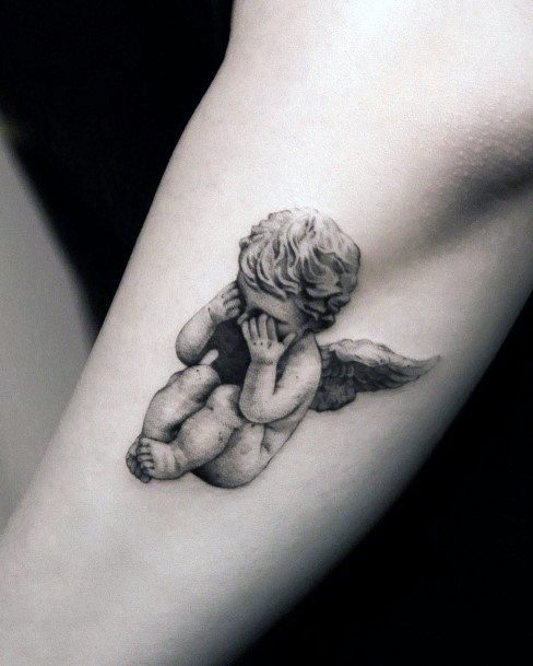 Feminine Baby Angel Tattoo Designs For Women