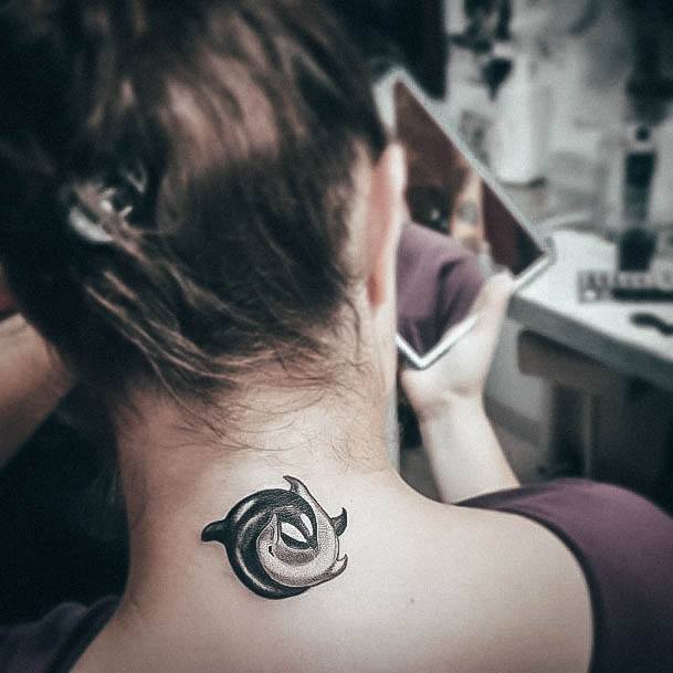 Feminine Back Of Neck Tattoo Designs For Women