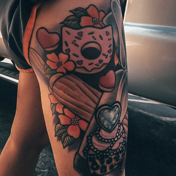 Feminine Baking Tattoo Designs For Women