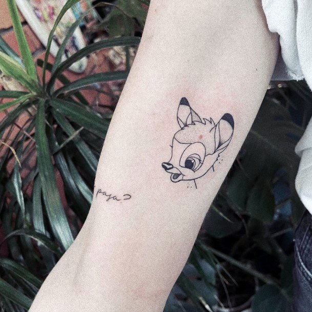 Feminine Bambi Tattoo Designs For Women