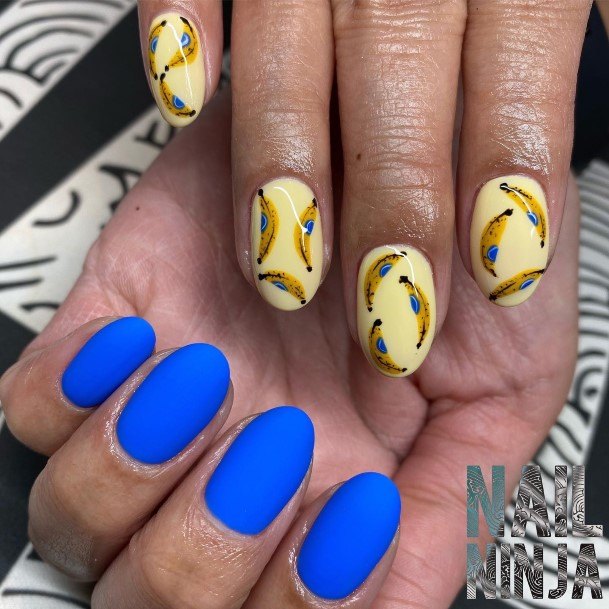 Feminine Banana Nail Designs For Women