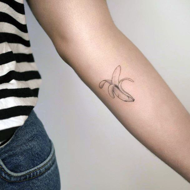 Feminine Banana Tattoo Designs For Women