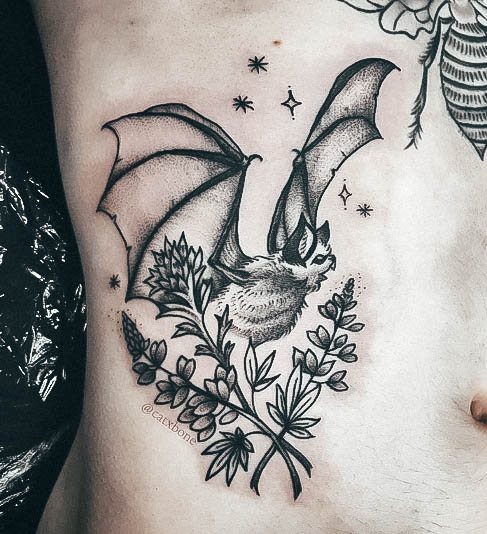 Feminine Bat Tattoo Designs For Women