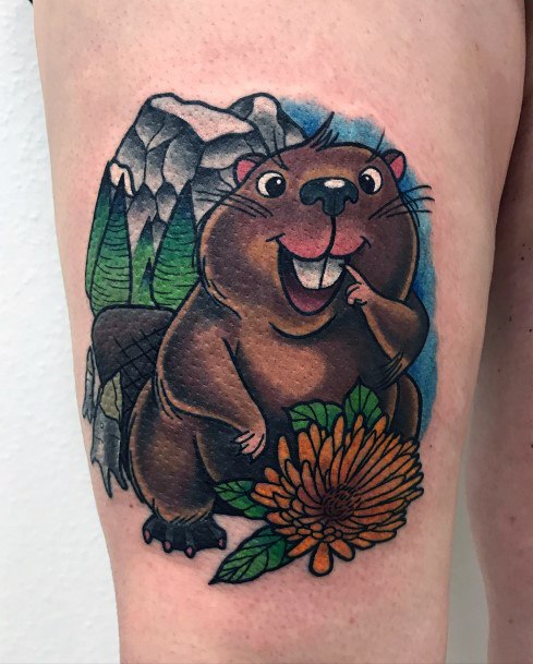 Feminine Beaver Tattoo Designs For Women