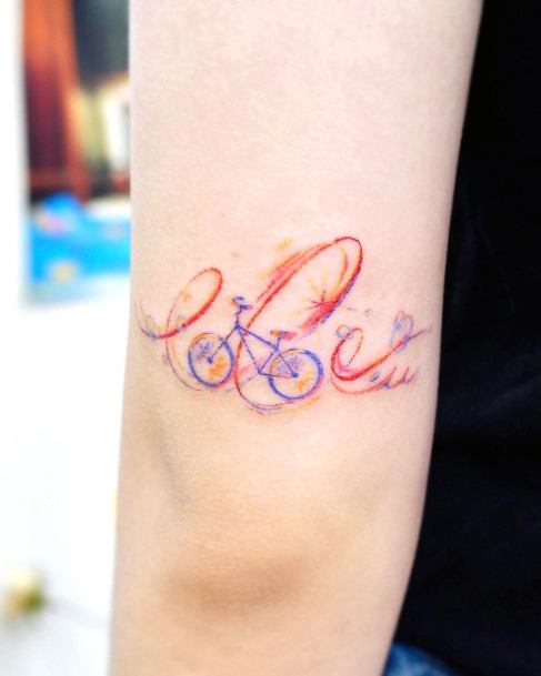 Feminine Bicycle Tattoo Designs For Women