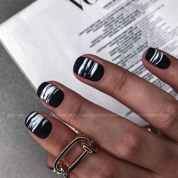 Feminine Black Dress Nail Designs For Women