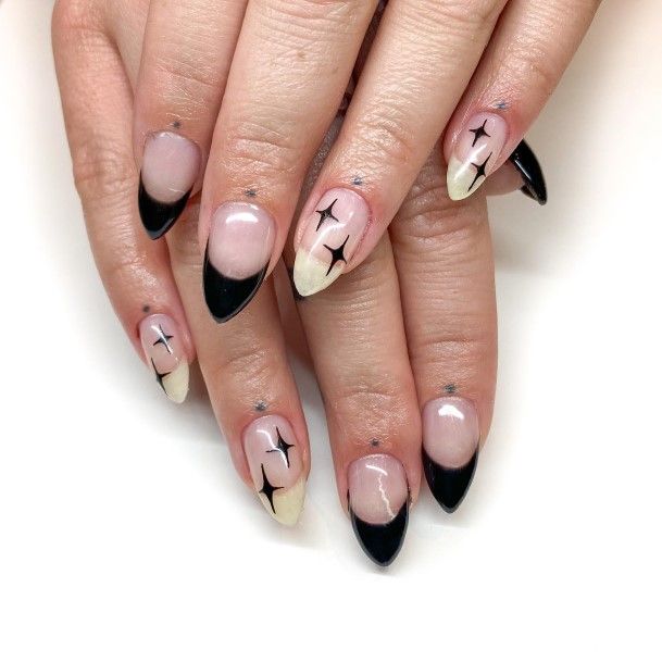 Feminine Black French Tip Nail Designs For Women