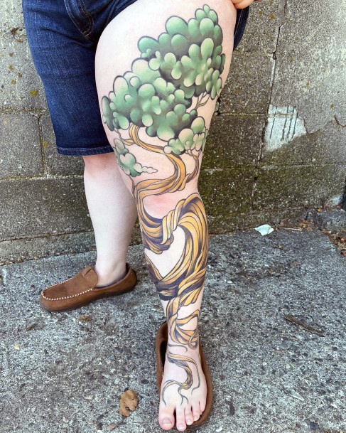 Feminine Bonsai Tattoos Women