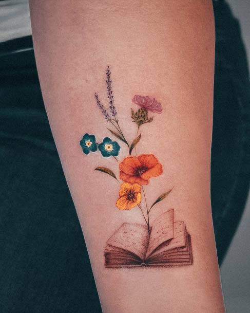 Feminine Book Tattoos Women