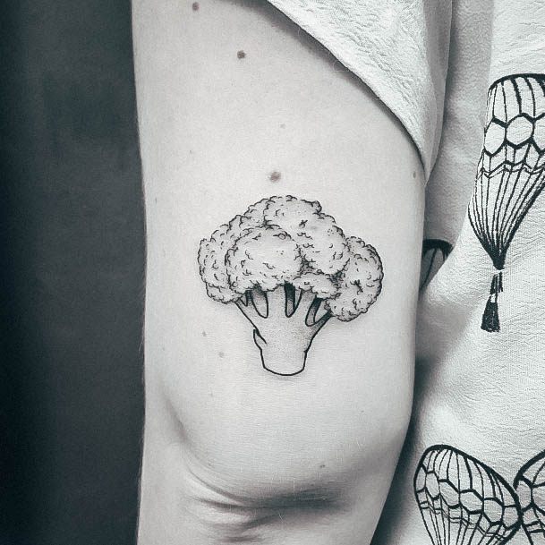 Feminine Broccoli Tattoo Designs For Women