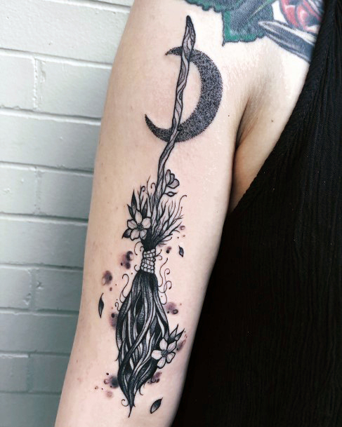 Feminine Broomstick Tattoos Women