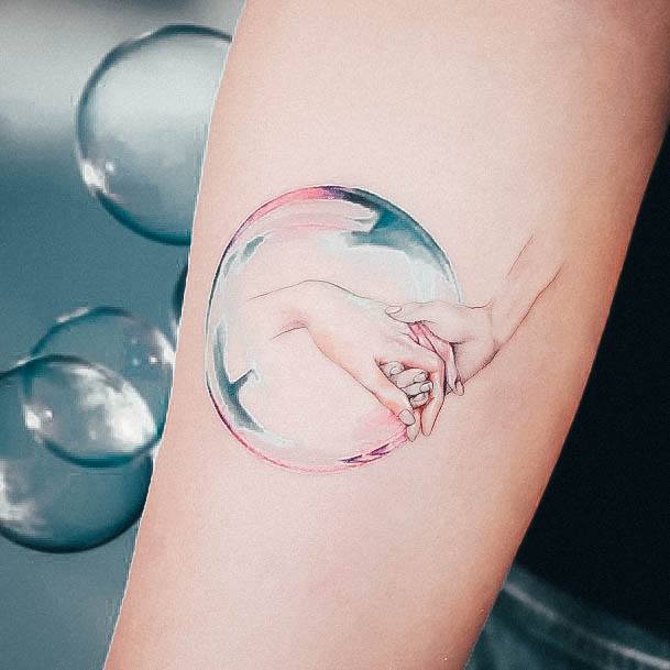 Feminine Bubble Tattoo Designs For Women