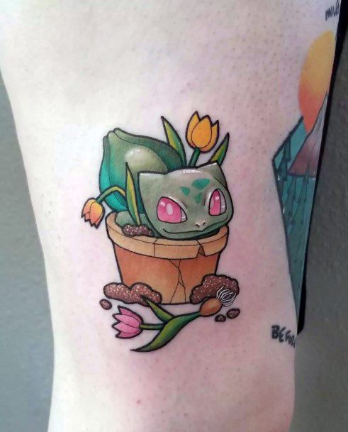 Feminine Bulbasaur Tattoo Designs For Women