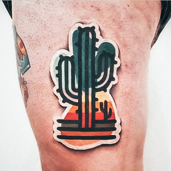 Feminine Cactus Tattoo Designs For Women