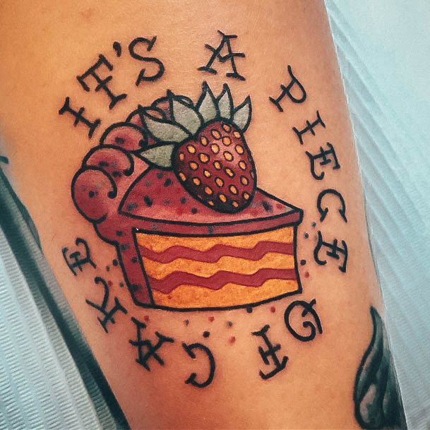 Feminine Cake Tattoo Designs For Women