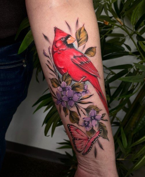 red bird tattoo