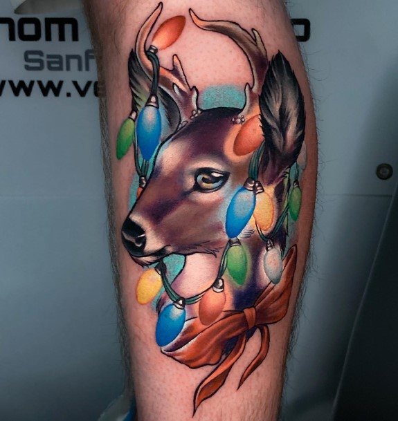 Feminine Caribou Reindeer Tattoo Designs For Women