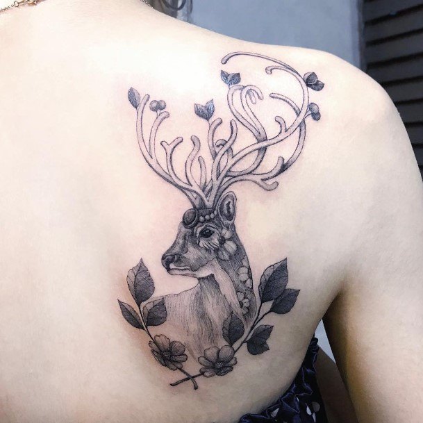 Feminine Caribou Reindeer Tattoos Women