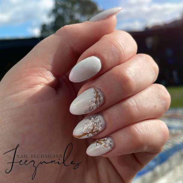 Feminine Cherry Blossom Sakura Nail Designs For Women