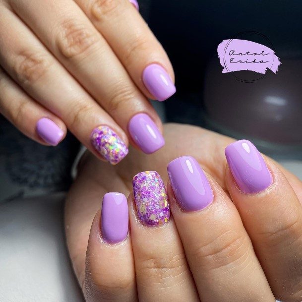 Feminine Confetti Nail Designs For Women