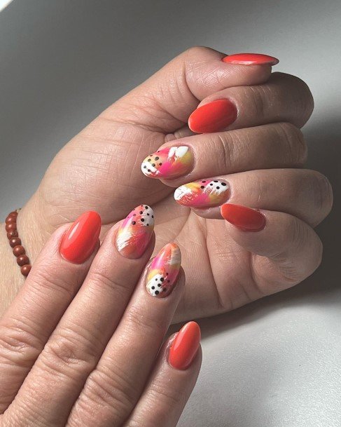 Feminine Coral Nail Designs For Women