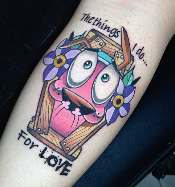 Feminine Courage The Cowardly Dog Tattoo Designs For Women