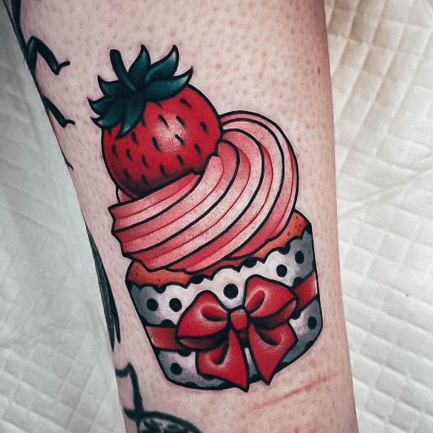 Feminine Cupcake Tattoo Designs For Women