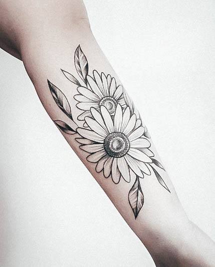 Feminine Daisy Tattoo Designs For Women