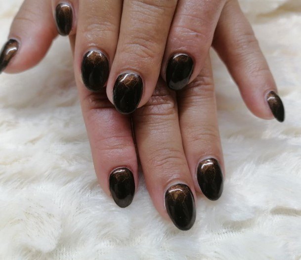 Feminine Dark Brown Nail Designs For Women