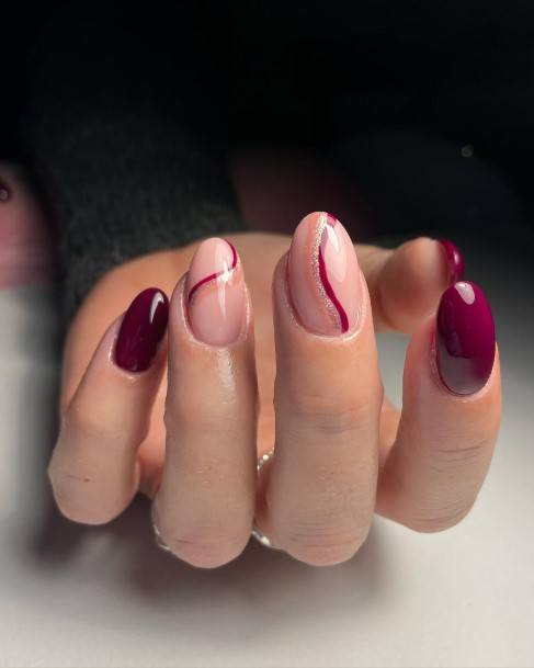 Feminine Dark Maroon Nail Designs For Women