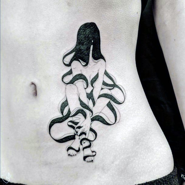 Feminine Depression Tattoo Designs For Women