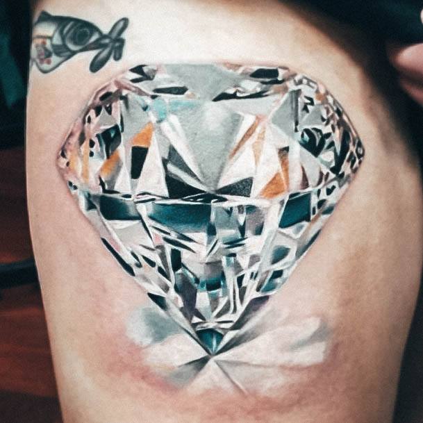 Feminine Diamond Tattoo Designs For Women Thigh