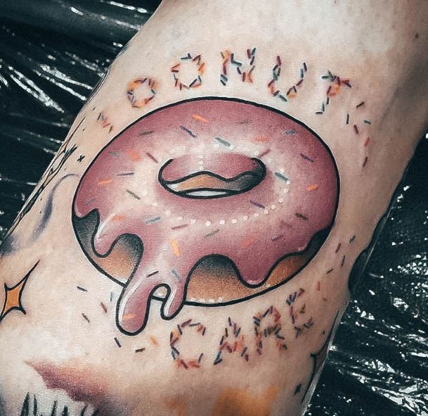 Feminine Donut Tattoo Designs For Women