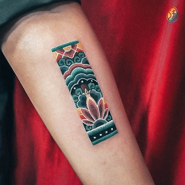 Feminine Embroidery Tattoo Designs For Women