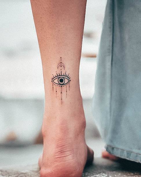 Feminine Evil Eye Tattoo Designs For Women