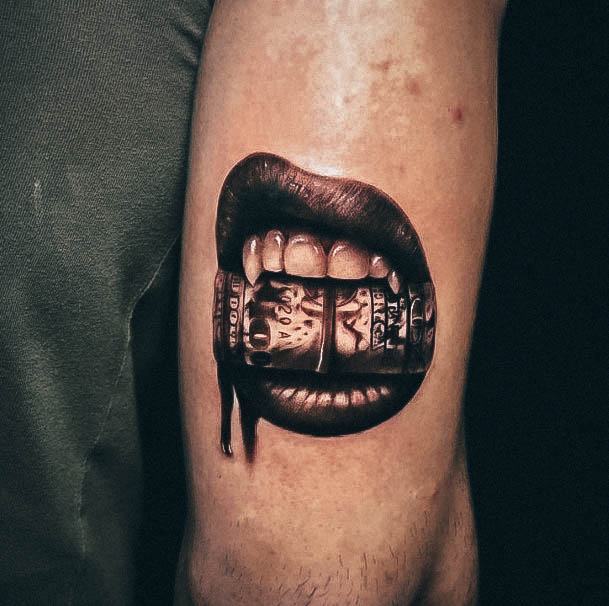 Feminine Fangs Tattoo Designs For Women