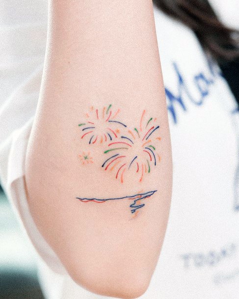 Feminine Fireworks Tattoo Designs For Women