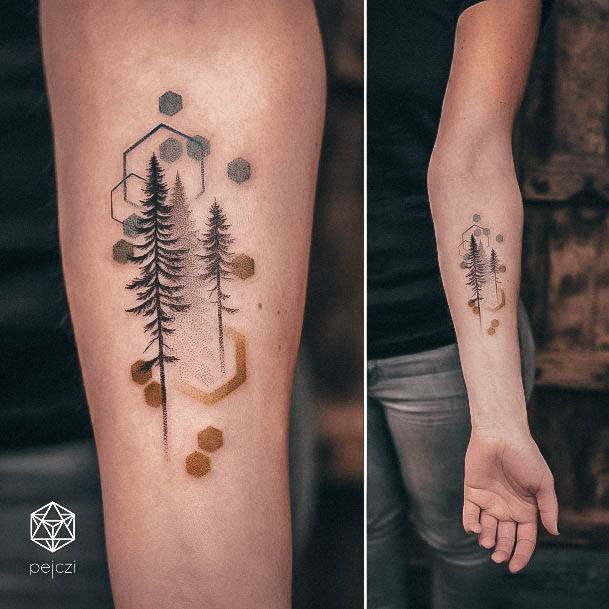 Feminine Forest Tattoo Designs For Women