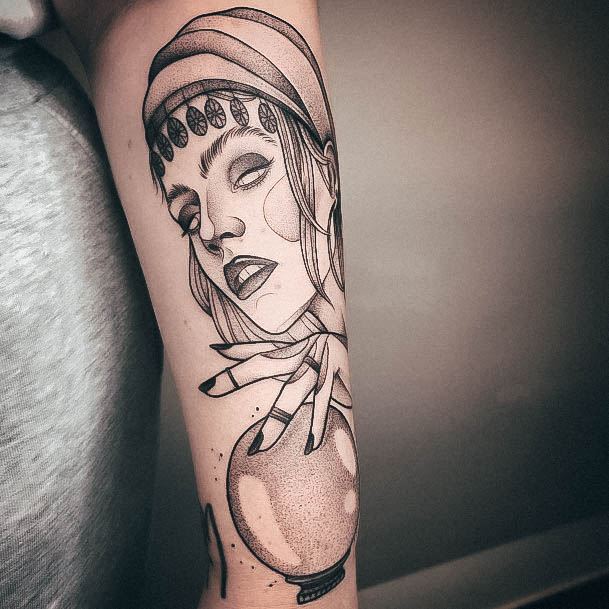 Feminine Fortune Teller Tattoo Designs For Women