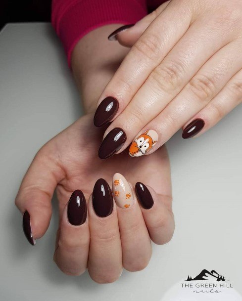 Feminine Fox Nail Designs For Women