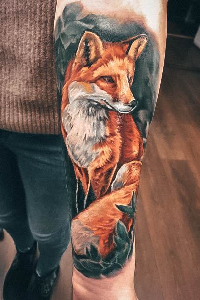 Feminine Fox Tattoo Designs For Women