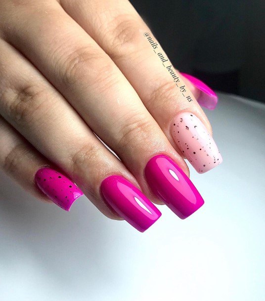 Feminine Fuchsia Nail Designs For Women