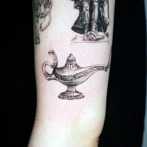 To 100 Best Genie Lamp Tattoos For Women Magic Lamp Design Ideas