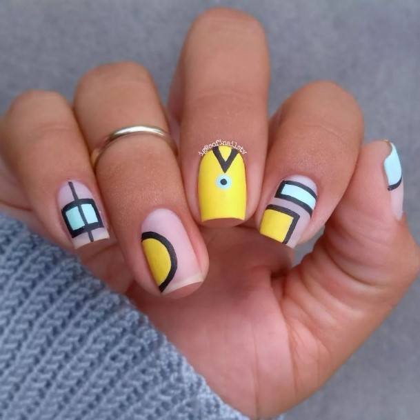 Feminine Geometric Nail Designs For Women