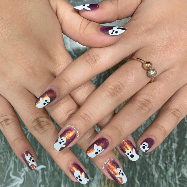 Feminine Ghost Nail Designs For Women