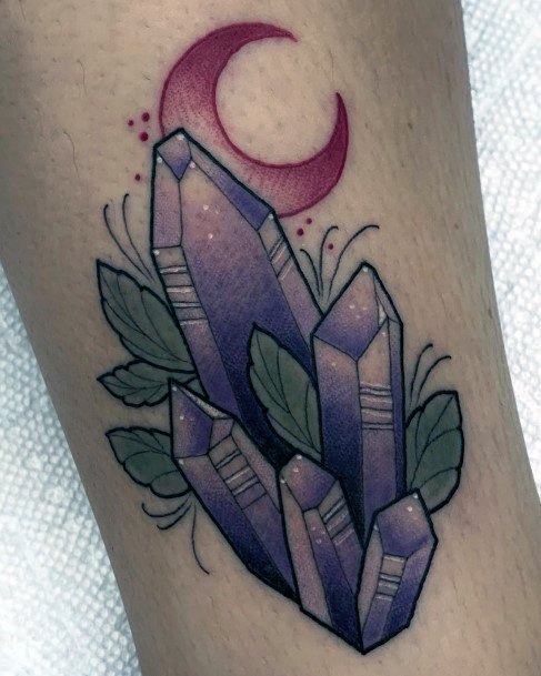 Feminine Girls Amethyst Tattoo Designs