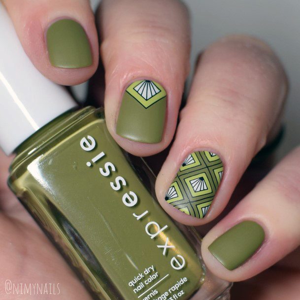 Feminine Girls Art Deco Nail Designs