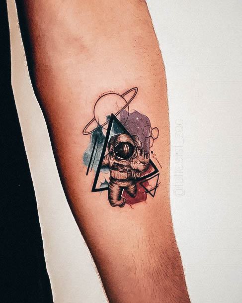 Feminine Girls Astronaut Tattoo Designs